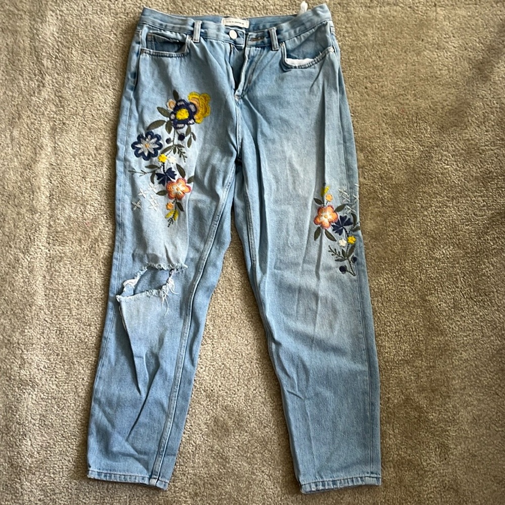 Pimkie Floral Embroidered Mom Jeans